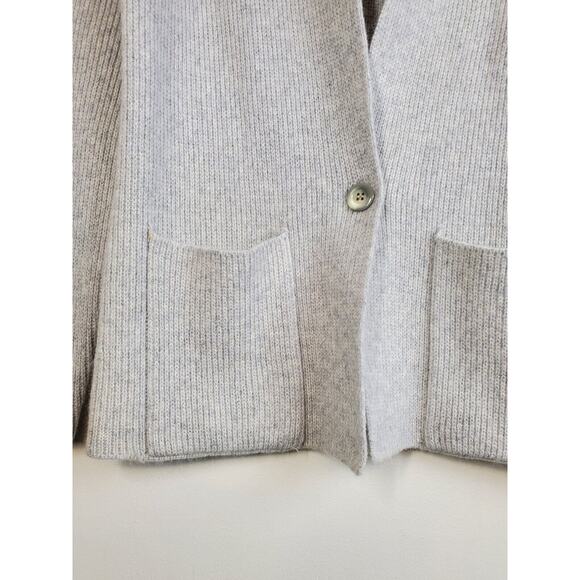 Adele Joyce Womens Medium Cardigan Sweater Gray Angora Wool Luxury Minimalist - Picture 4 of 10